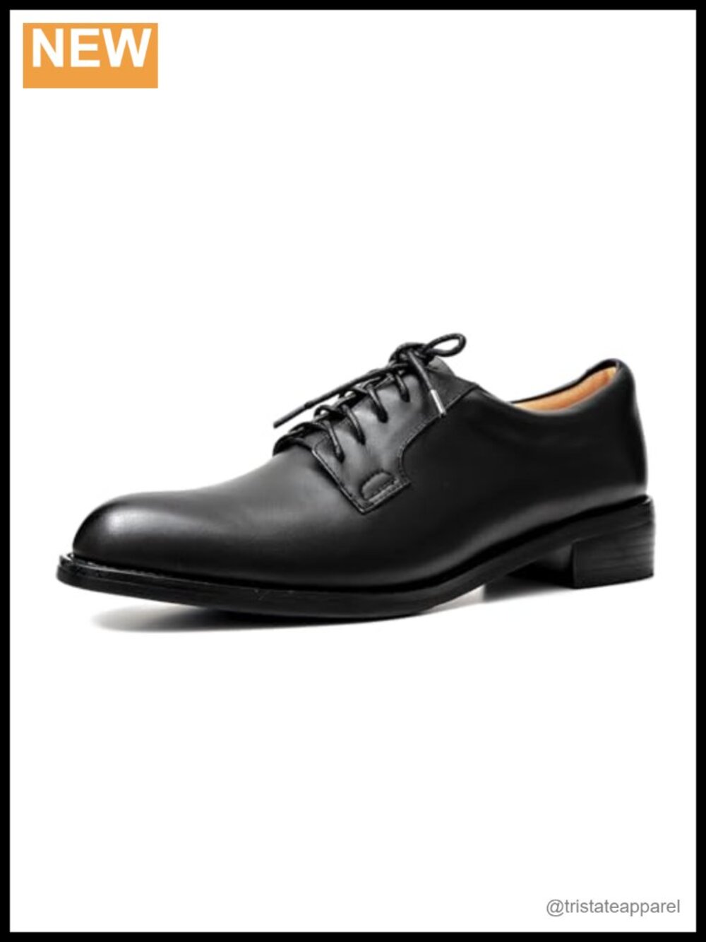 Lace-Up Leather Oxford Dress Shoes Low Heel Comfortable Slip Resistant